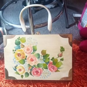 Vintage Hand Painted wood purse